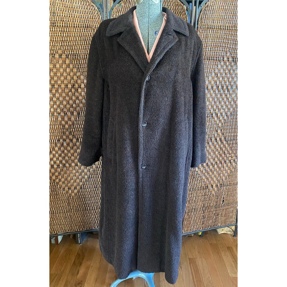 Plus Size XL//Vintage 90s Brown Luxury Mohair Coat